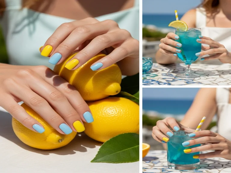 12 Lemon and Blue Nail Ideas