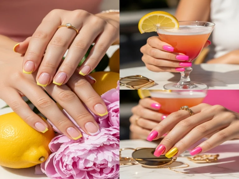 15 Pink Yellow Nail Ideas for Sunny Days