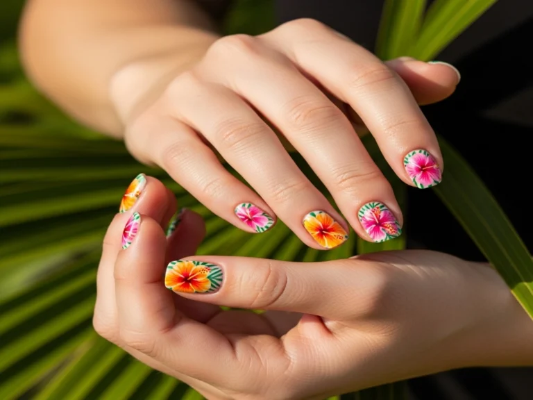 10 Hibiscus Flower Nail Ideas for Tropical Vibes