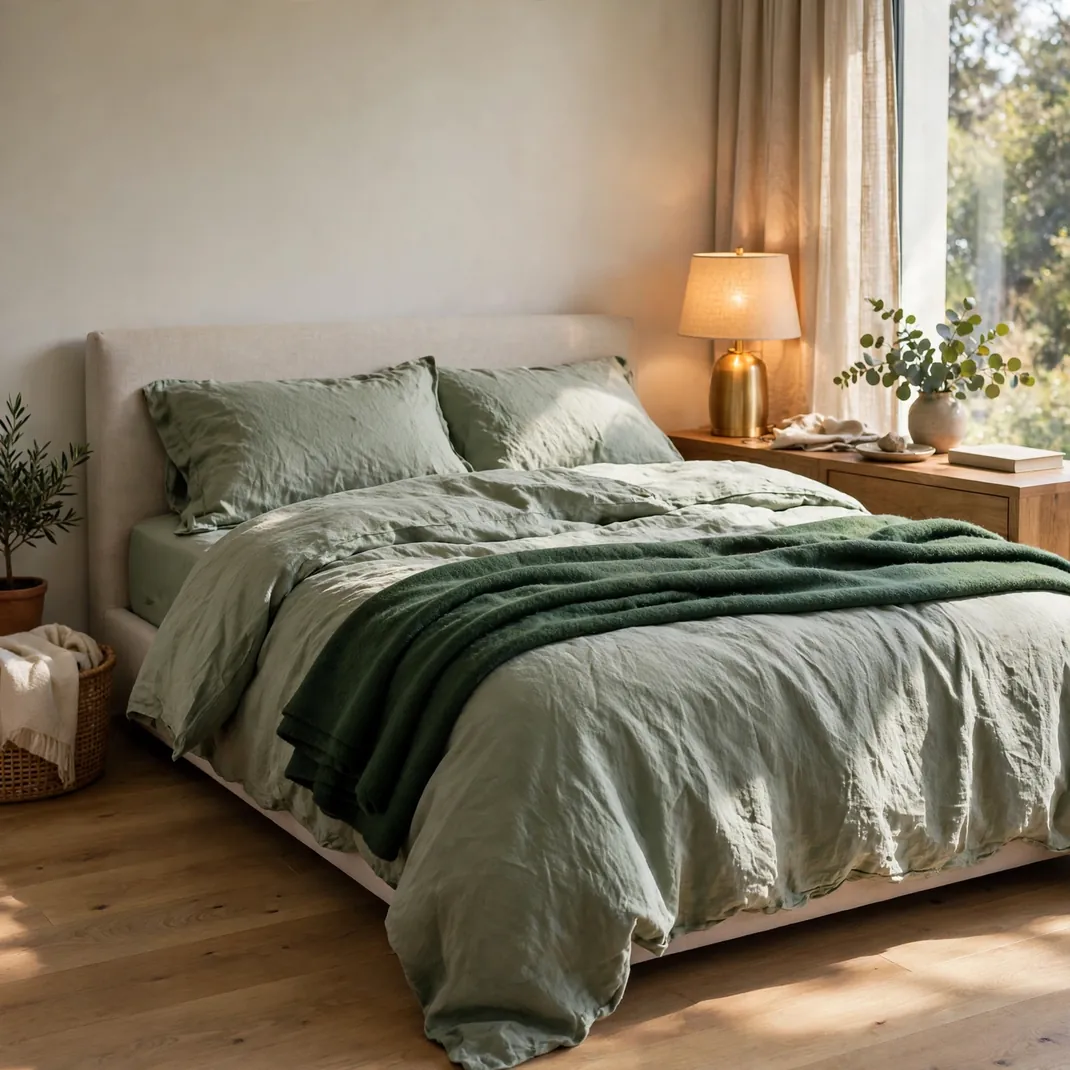 Design 01 Sage Linen Bedding