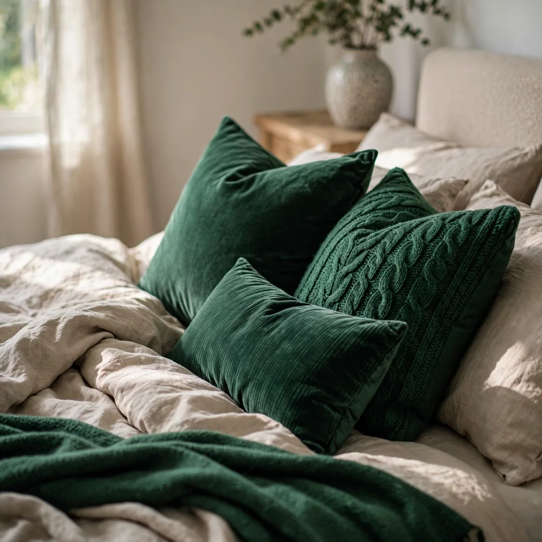 Design 11 Emerald Throw Pillows