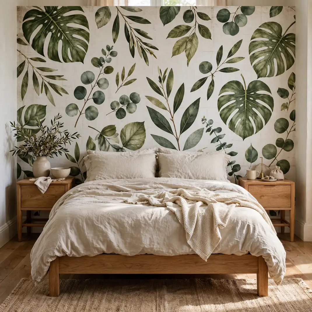 Design 14 Leaf Motif Wallpaper