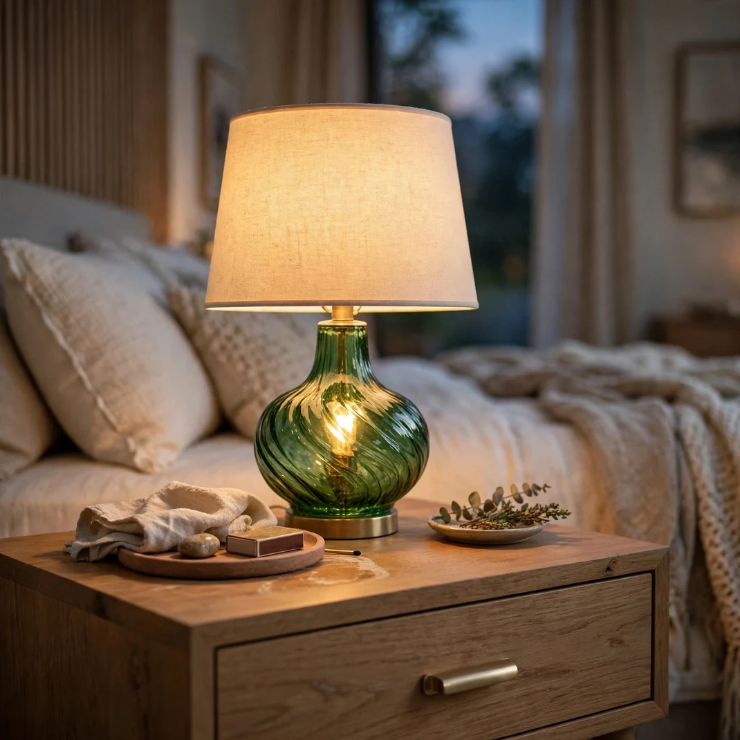 Design 22 Green Glass Table Lamp