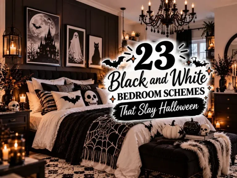 23 Black and White Bedroom Schemes That Slay Halloween