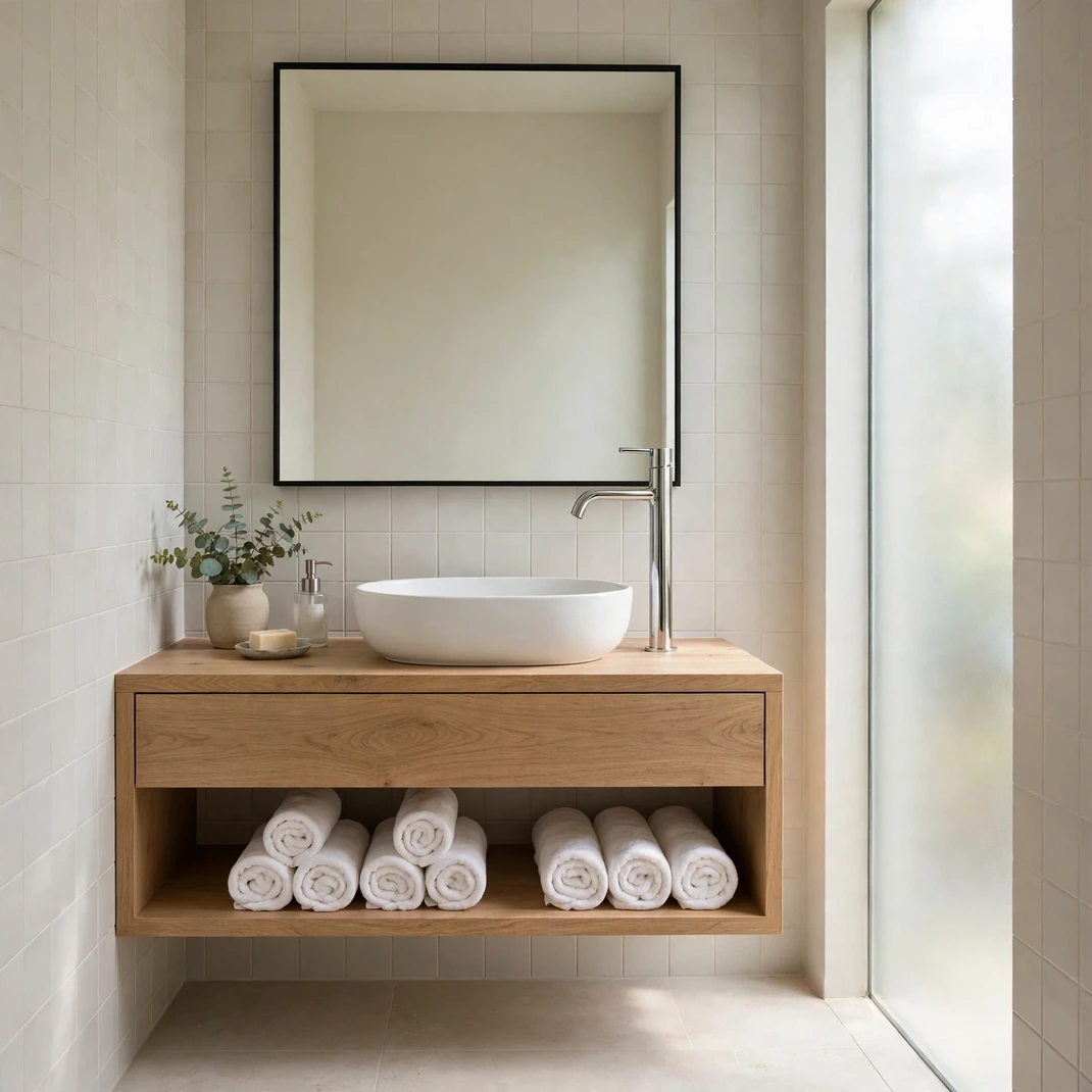 Design 01 Floating Vanity With Open Storage