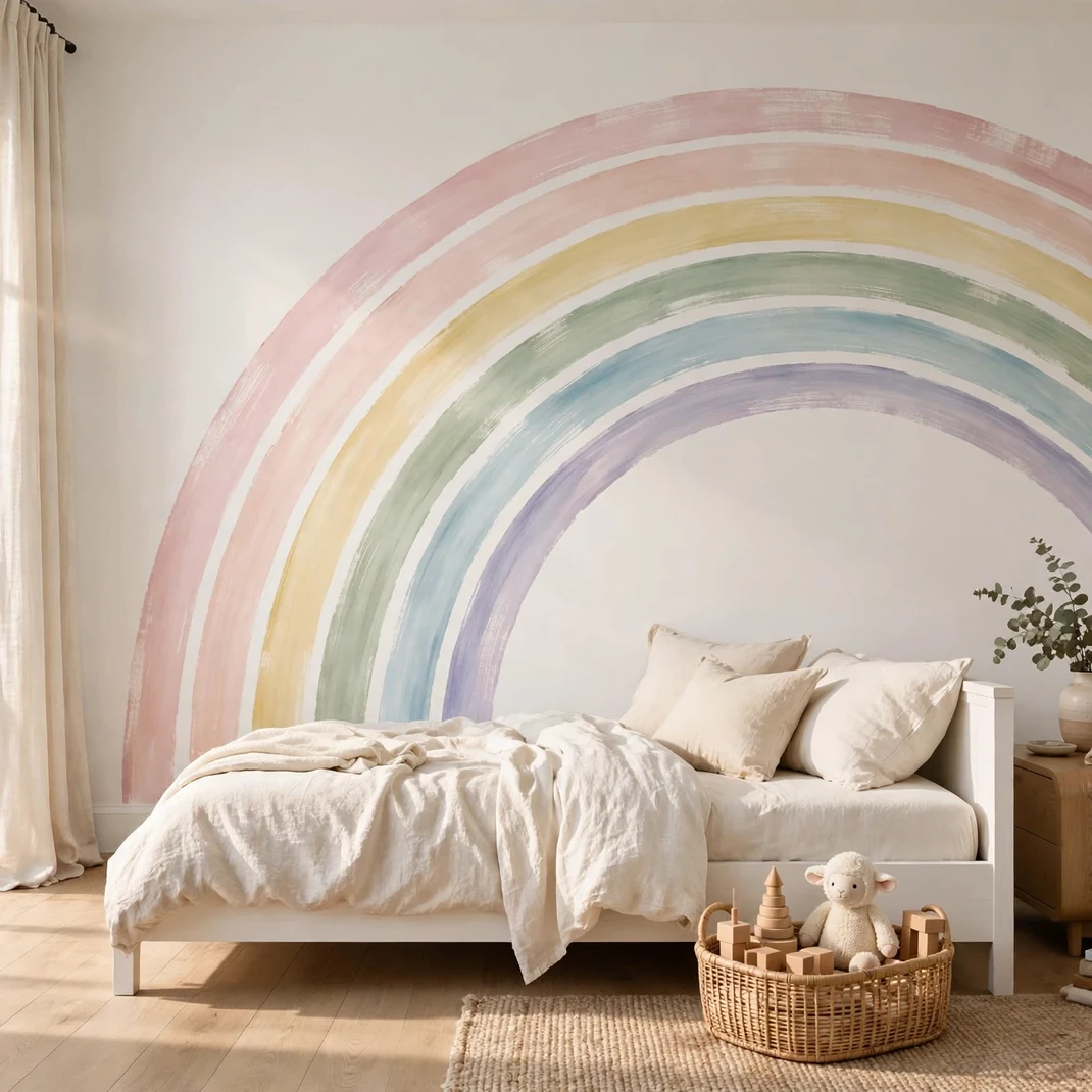Design 01 Rainbow Mural Accent Wall