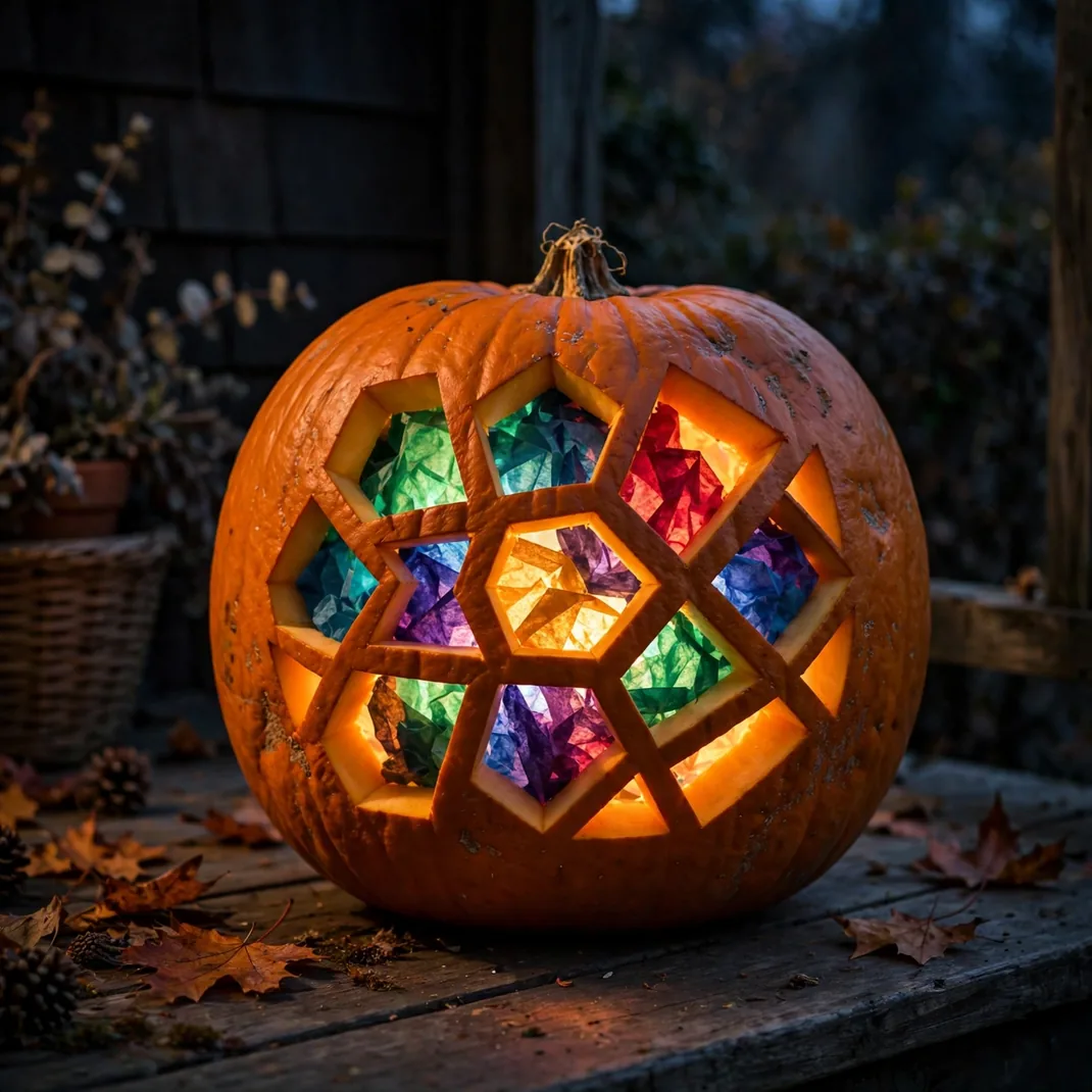 Design 01 Stained Glass Mosaic Pumpkin