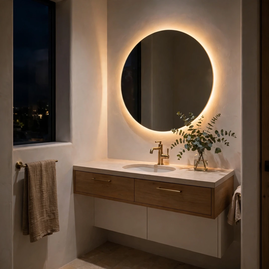 Design 03 Round Mirror With Soft Backlight