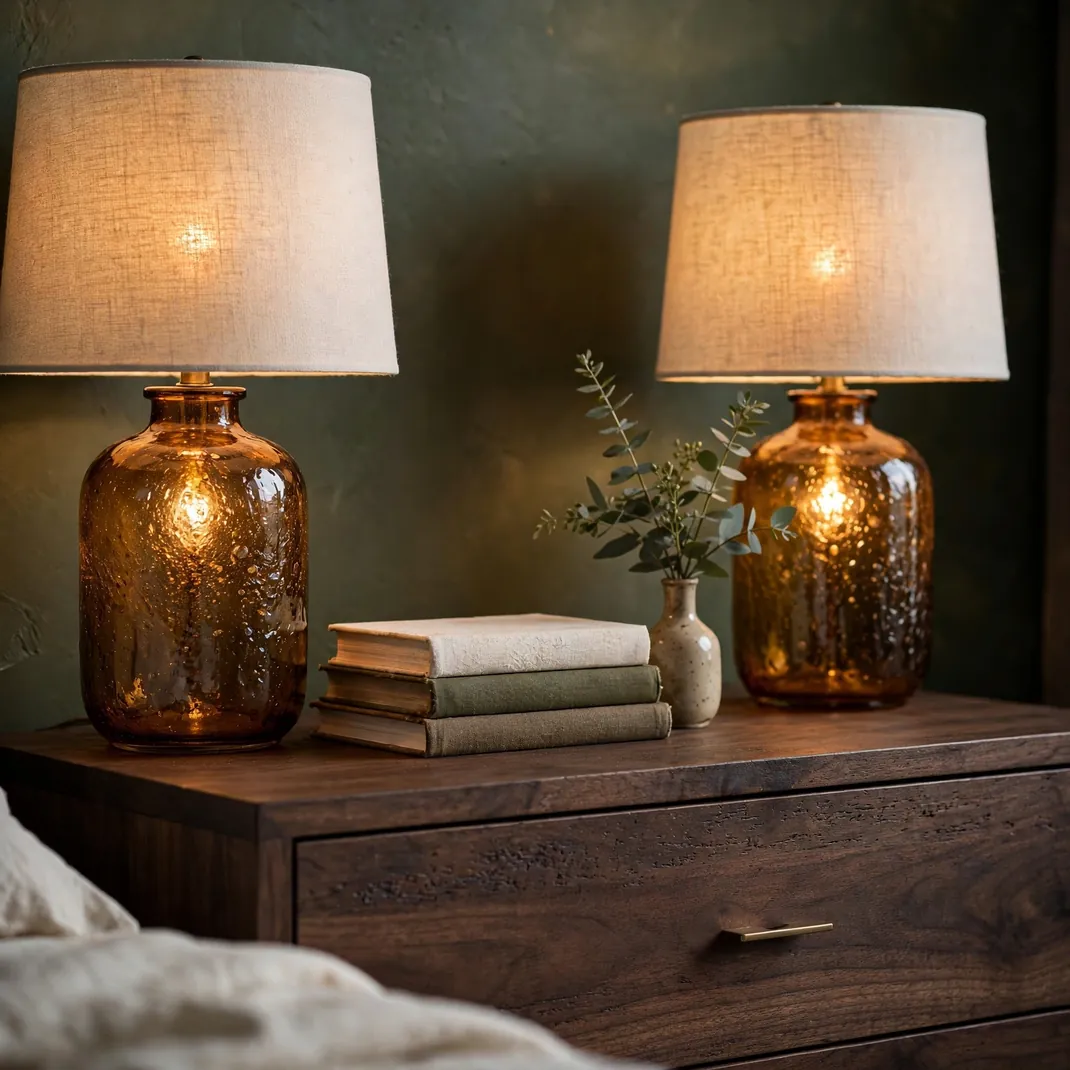 Design 04 Amber Glass Table Lamps