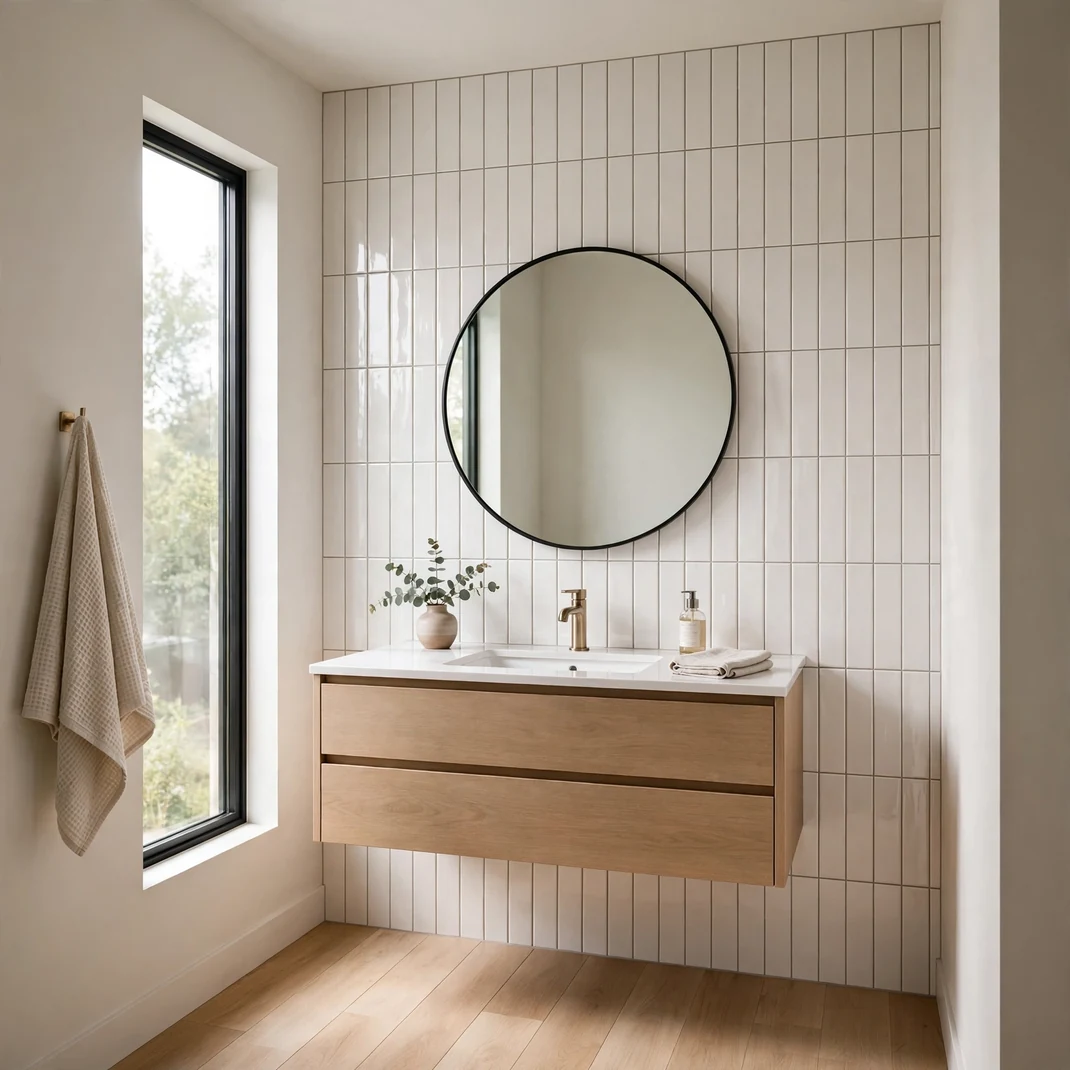 Design 04 Light Tile In A Vertical Pattern