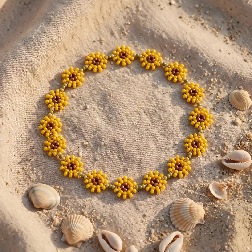 Design 04 Sunflower Daisy Chain Anklet