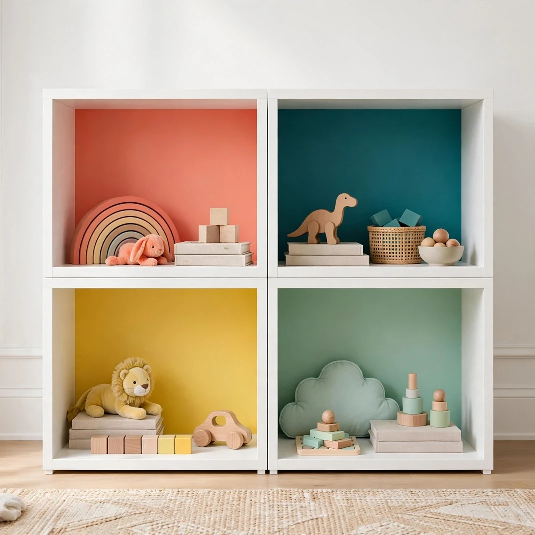 Design 06 Color Blocked Cube Shelves