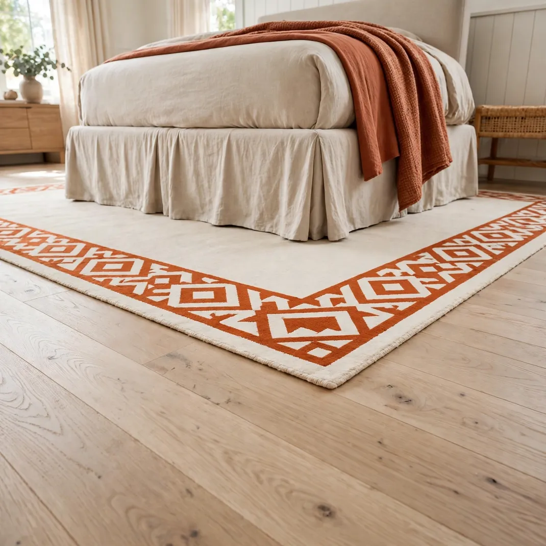 Design 06 Cream And Orange Area Rug