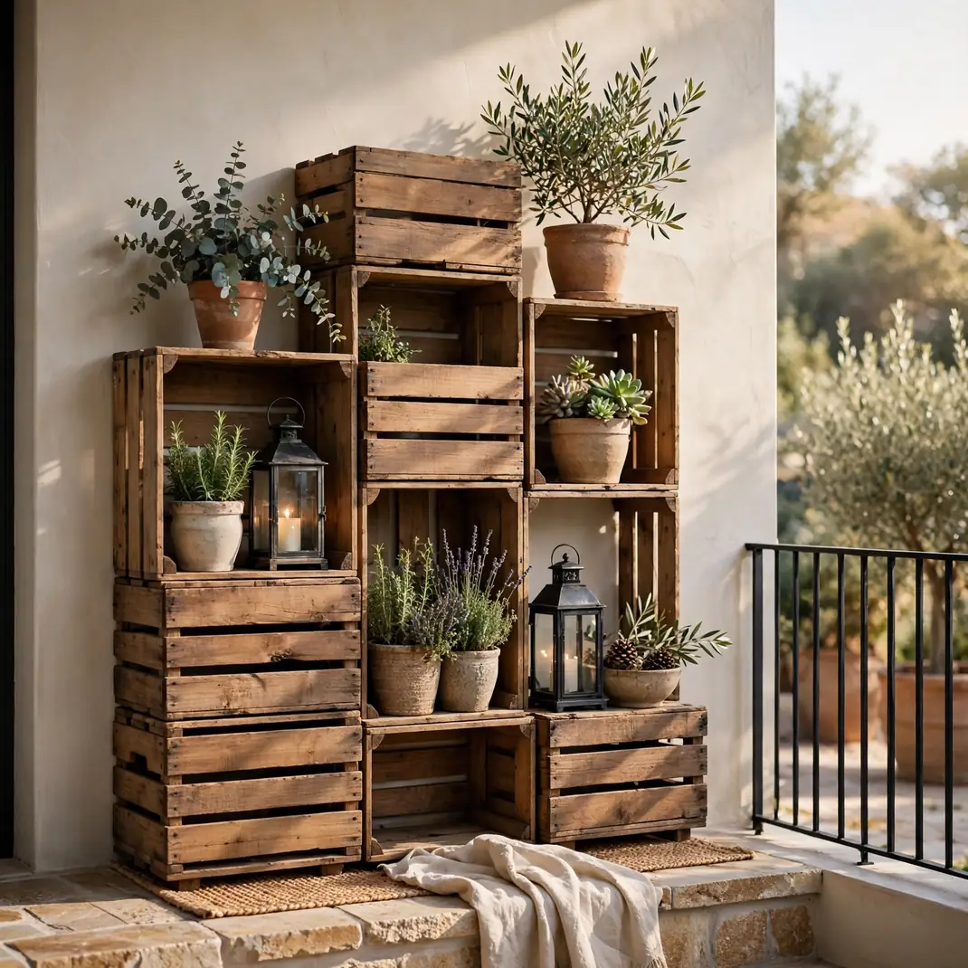 Design 06 Stacked Crate Shelving