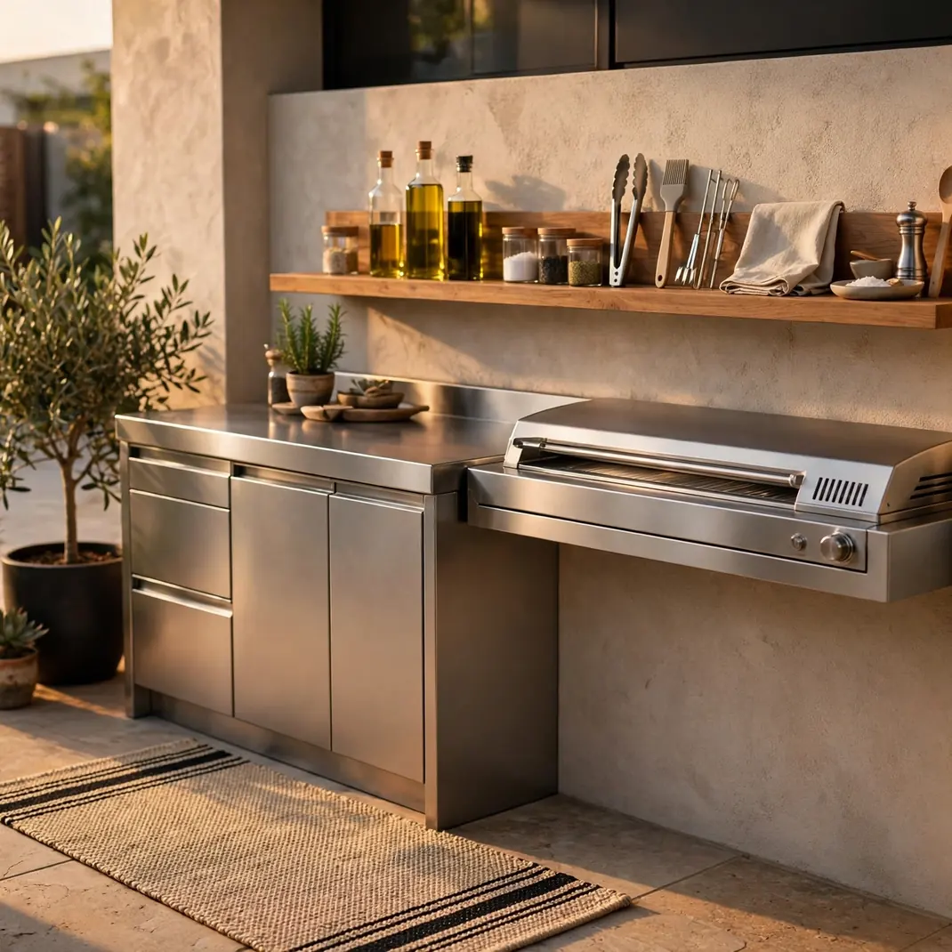 Design 07 Grill Wall With Prep Counter