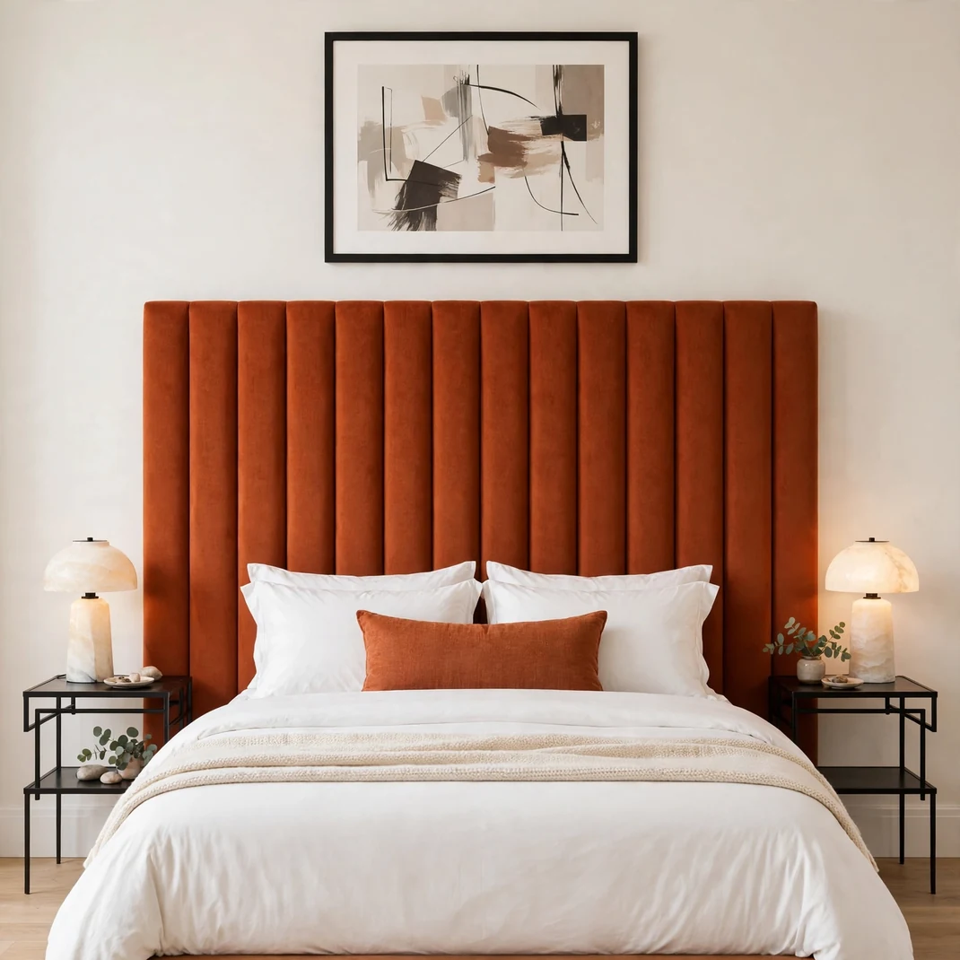 Design 09 Orange Upholstered Headboard
