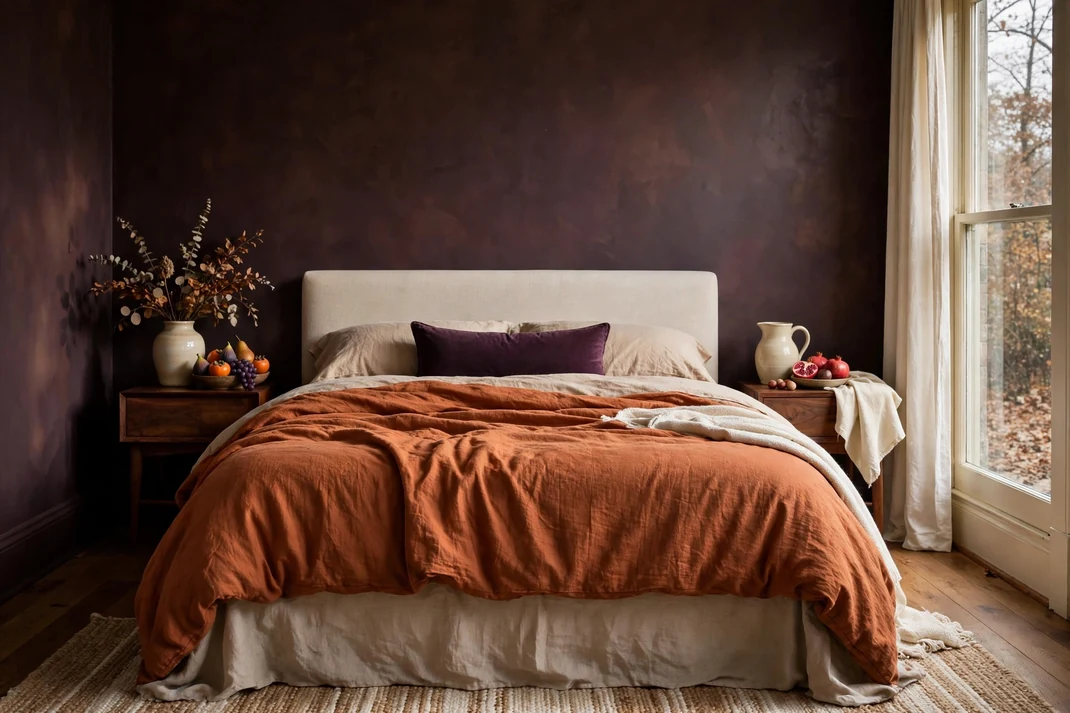 Design 1 Drench The Room In Aubergine And Persimmon