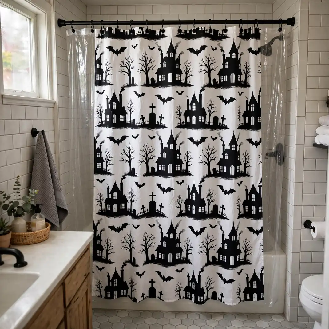 Design 1 Hang A Spooky Shower Curtain