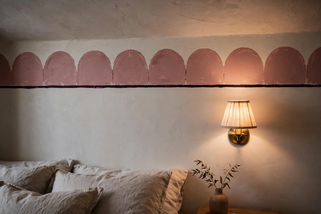 Design 1 Paint A Dusty Rose Scalloped Ceiling Border