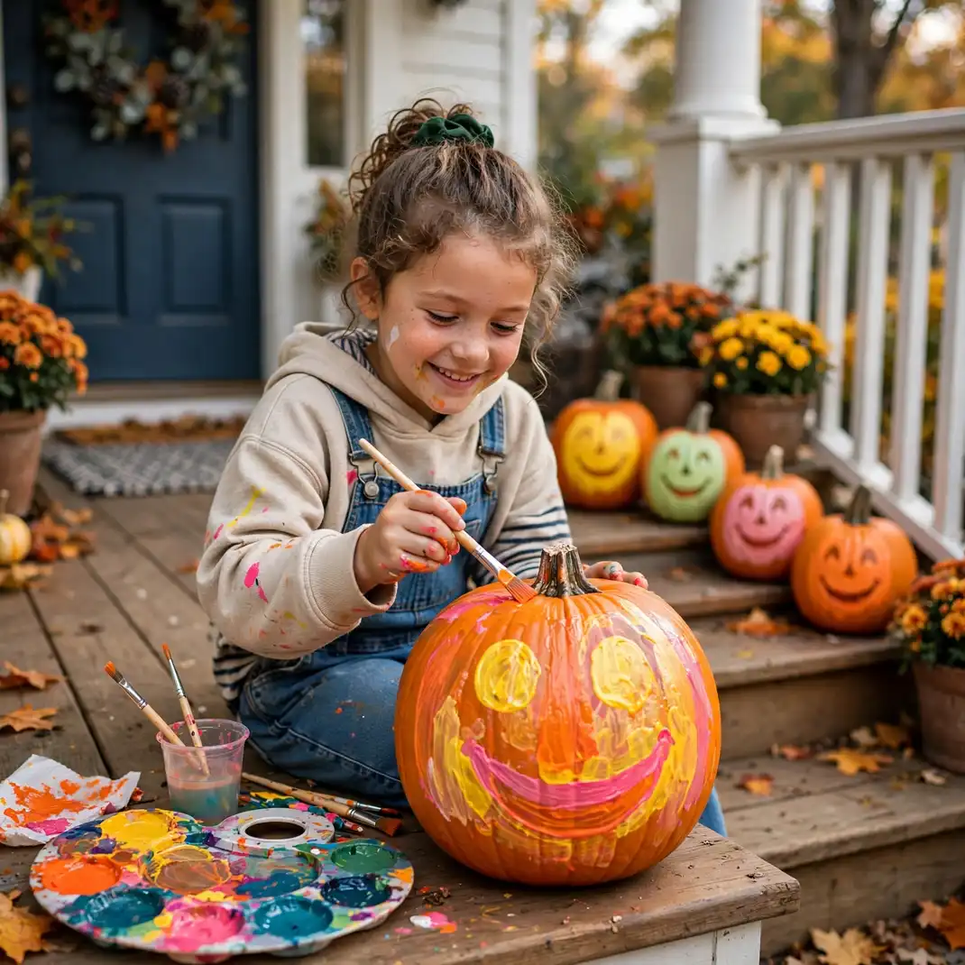 Design 1 Paint Smiling Pumpkin Faces