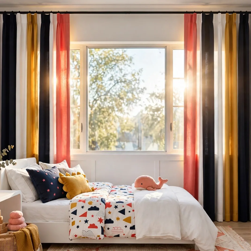 Design 10 Bold Striped Window Curtains