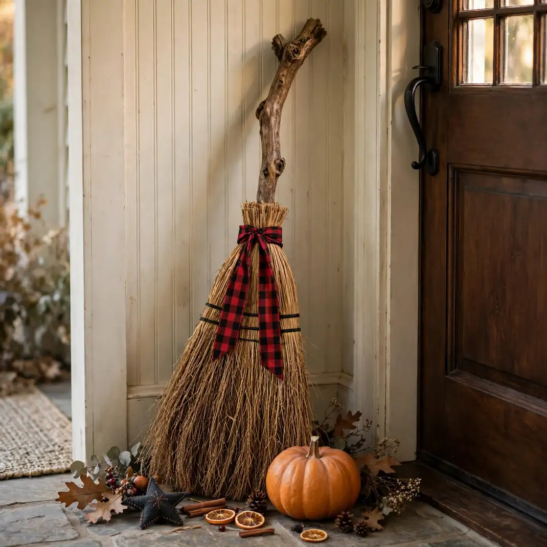 Design 10 Lean A Vintage Broom By The Door