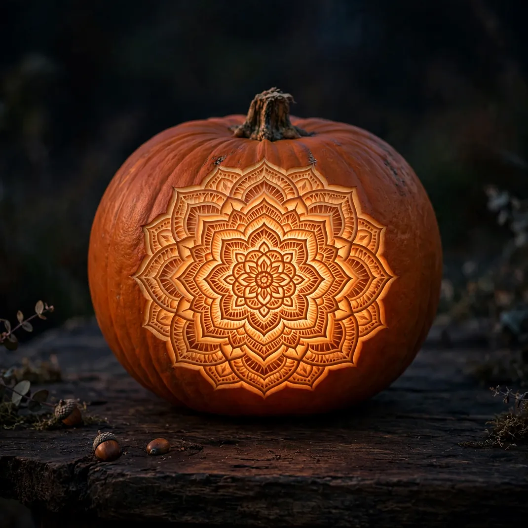Design 10 Mandala Zentangle Pumpkin