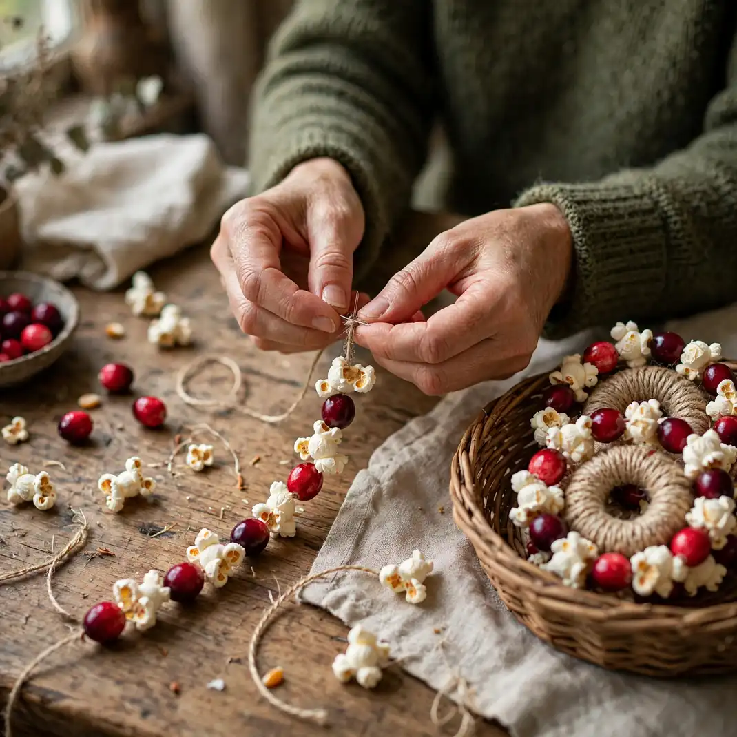 Design 10 String Popcorn And Cranberry Garlands