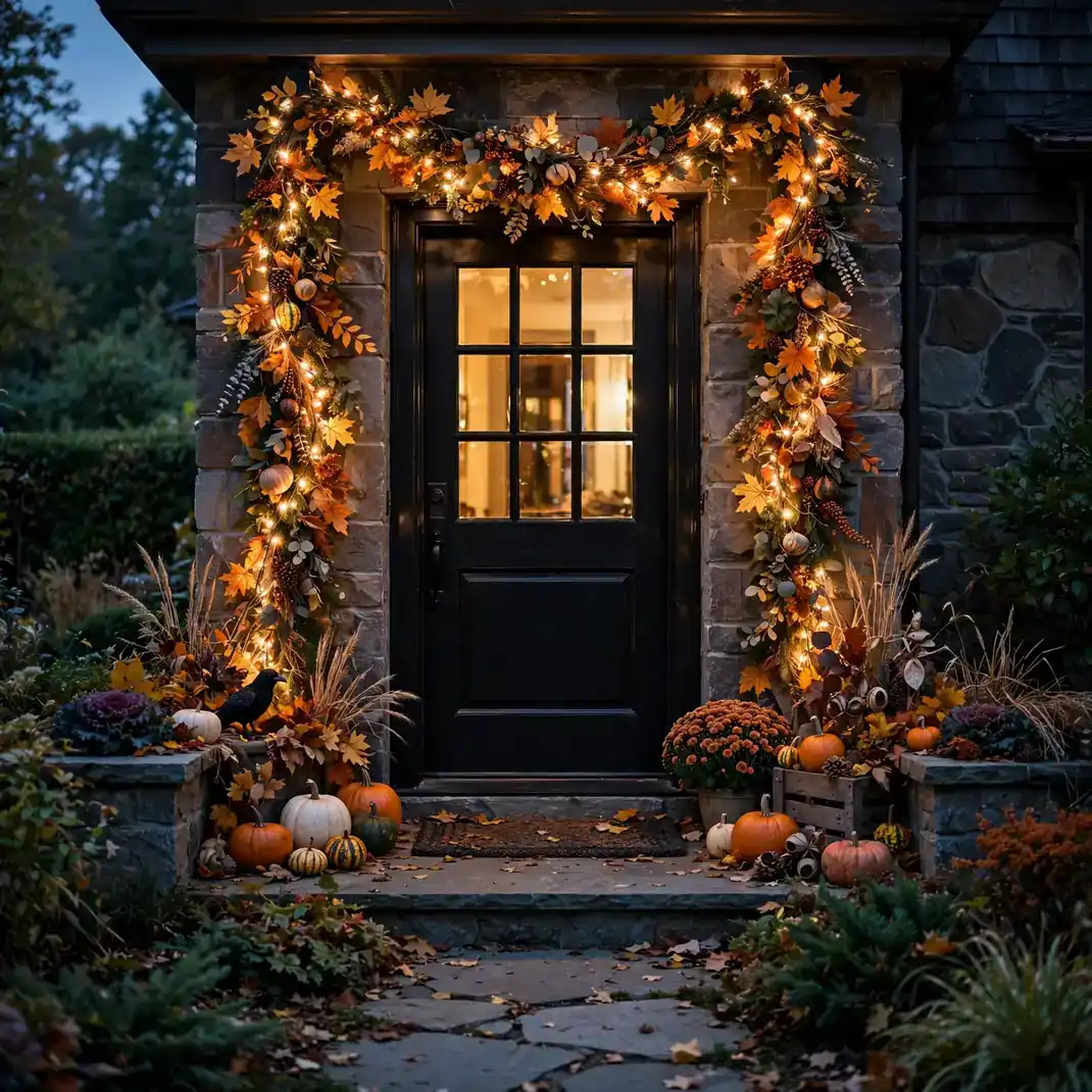 Design 11 Frame The Door With Garland Lights