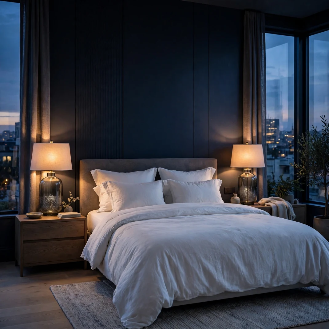 Design 11 Smoked Glass Bedside Lamps