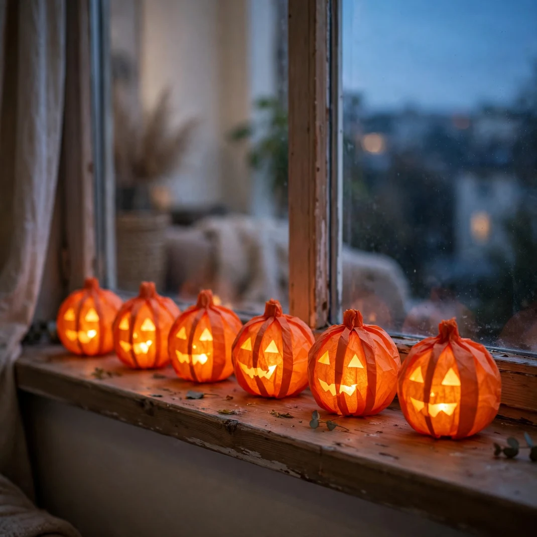 Design 12 Craft Tissue Paper Pumpkin Lanterns