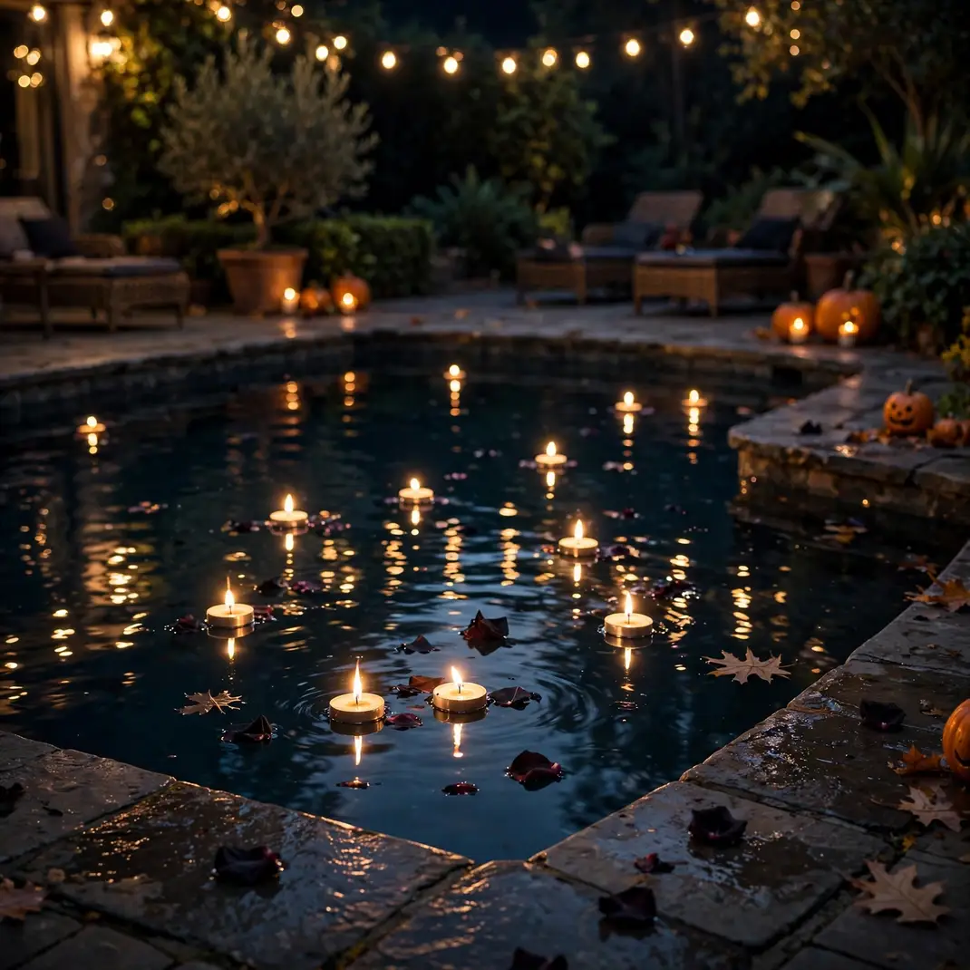 Design 12 Float Candles In The Pool Or Fountain
