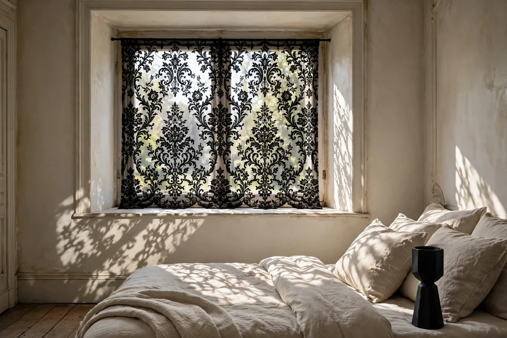 Design 12 Hang A Black Lace Window Veil