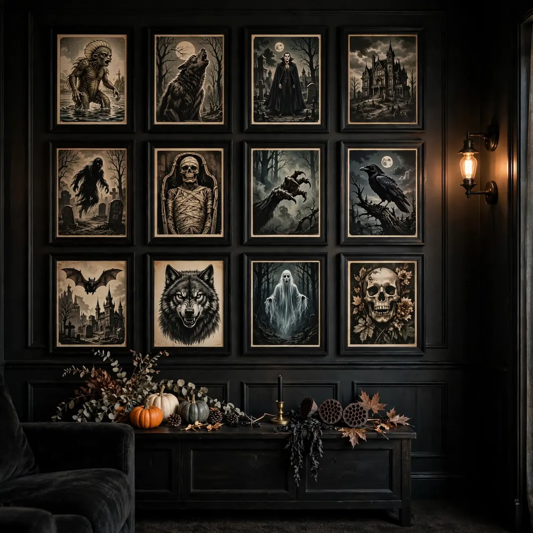 Design 12 Horror Poster Gallery Wall