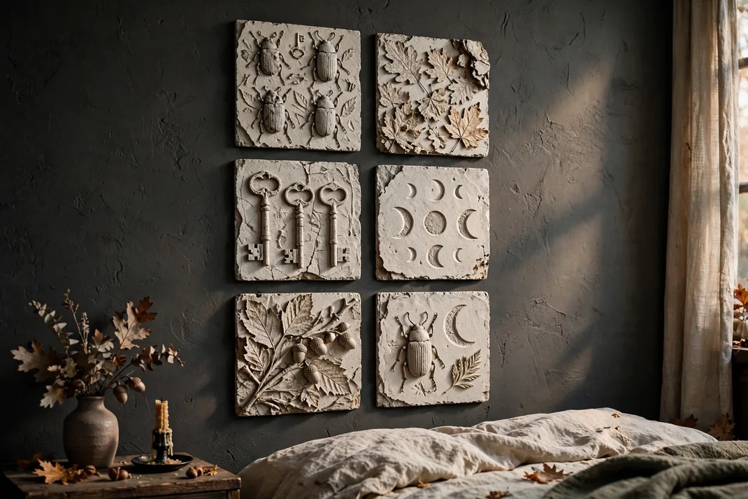 Design 12 Mold A Set Of Paper Pulp Fossil Tiles