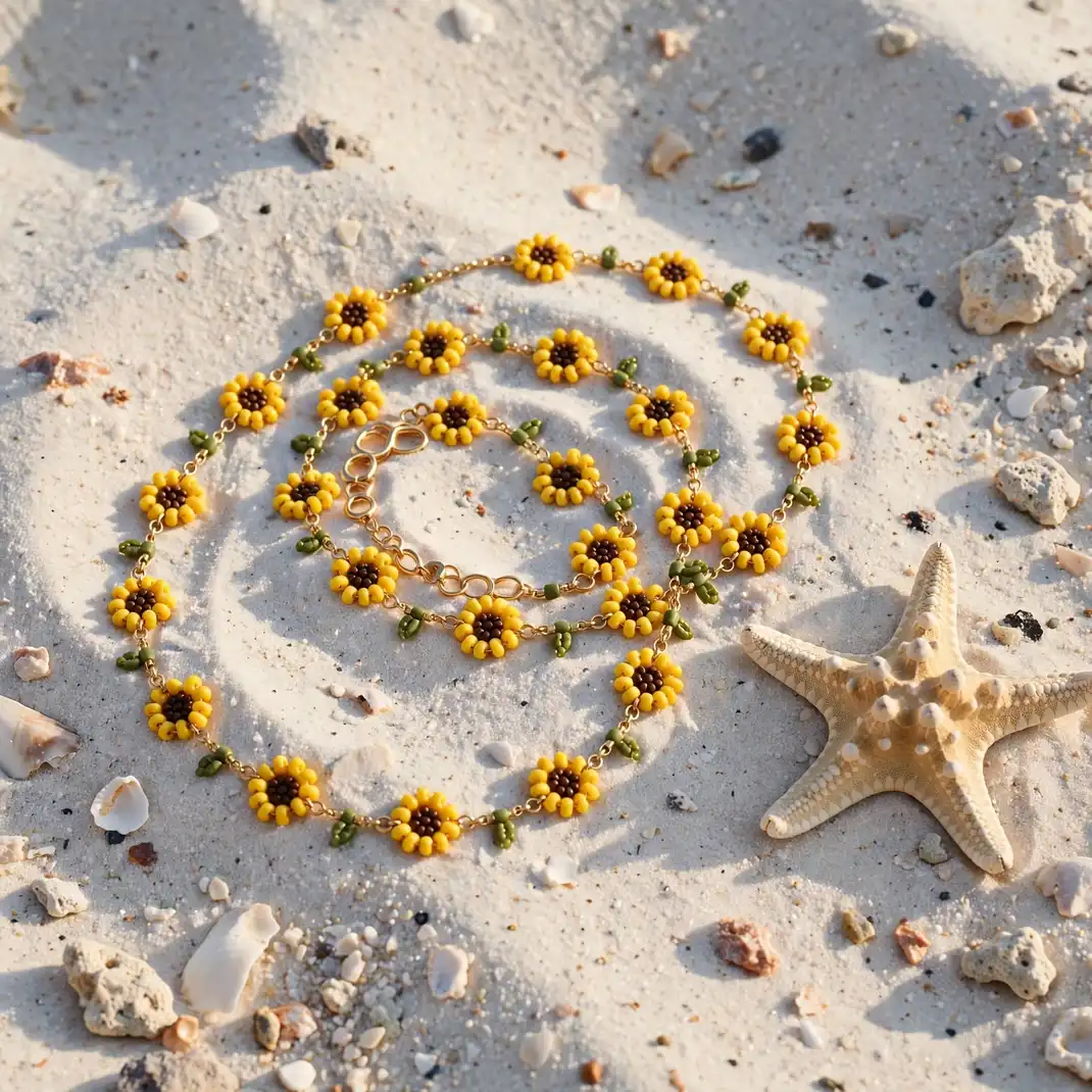 Design 12 Sunflower Beaded Waist Chain