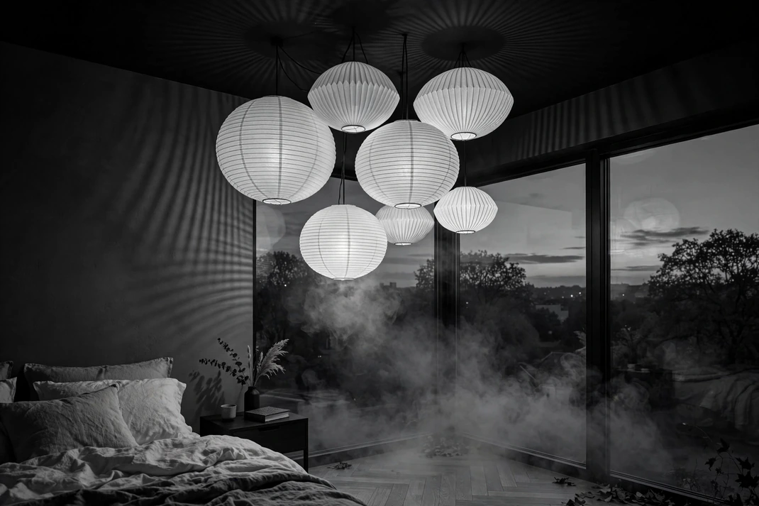 Design 13 Float A Cloud Of Pleated White Lanterns