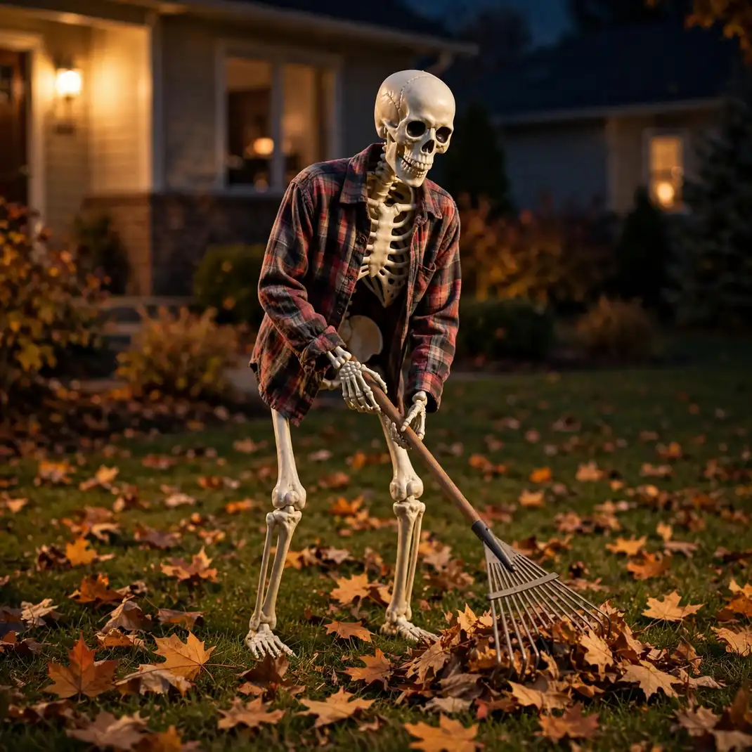 Design 13 Pose A Skeleton Doing Yard Work