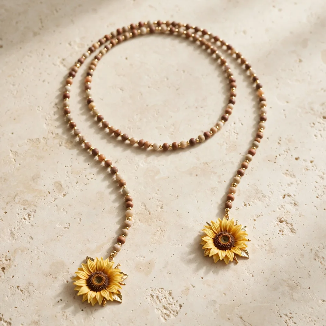 Design 13 Sunflower Lariat Necklace