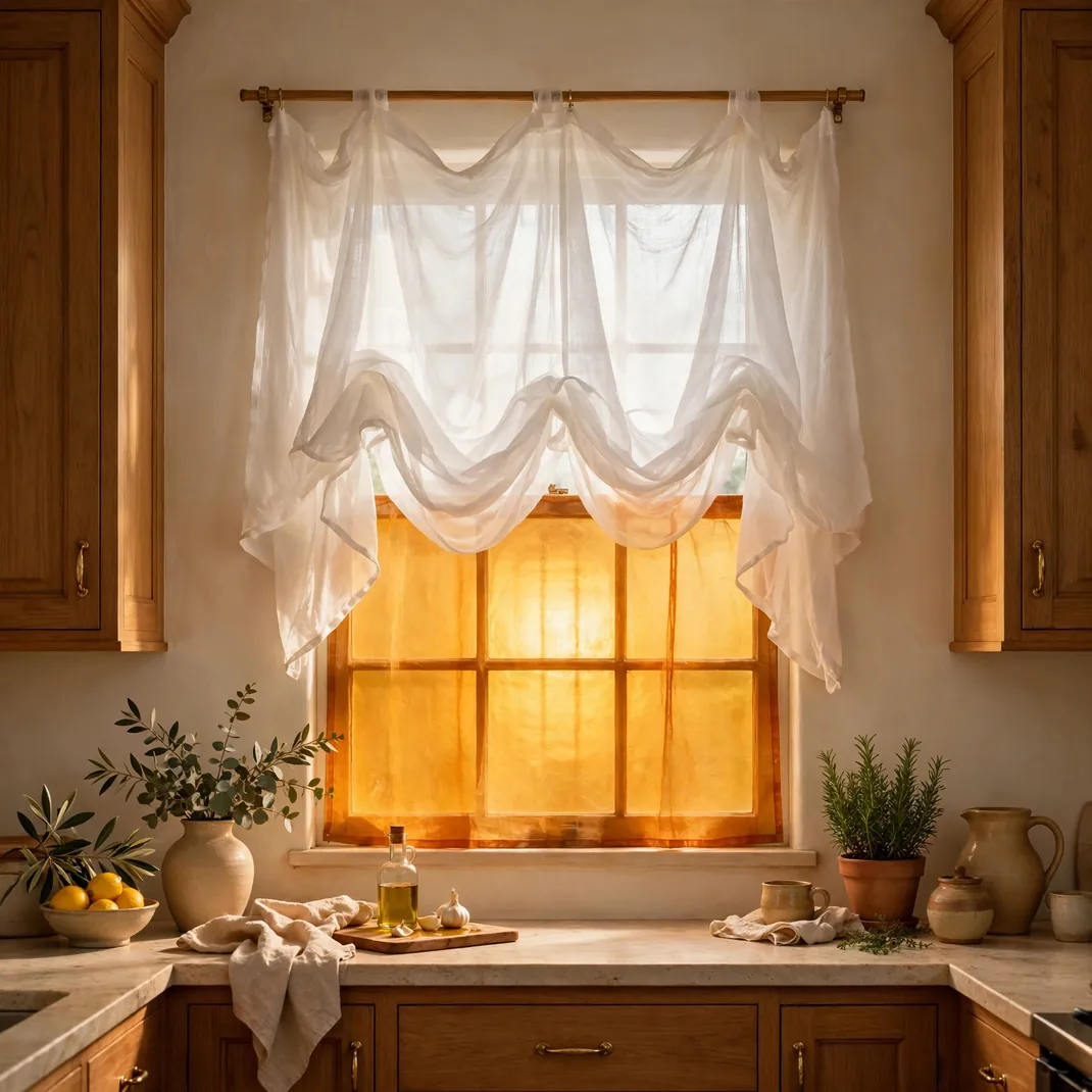 Design 14 Layer Sheer Curtains Over Amber Panels For A Warm Filter