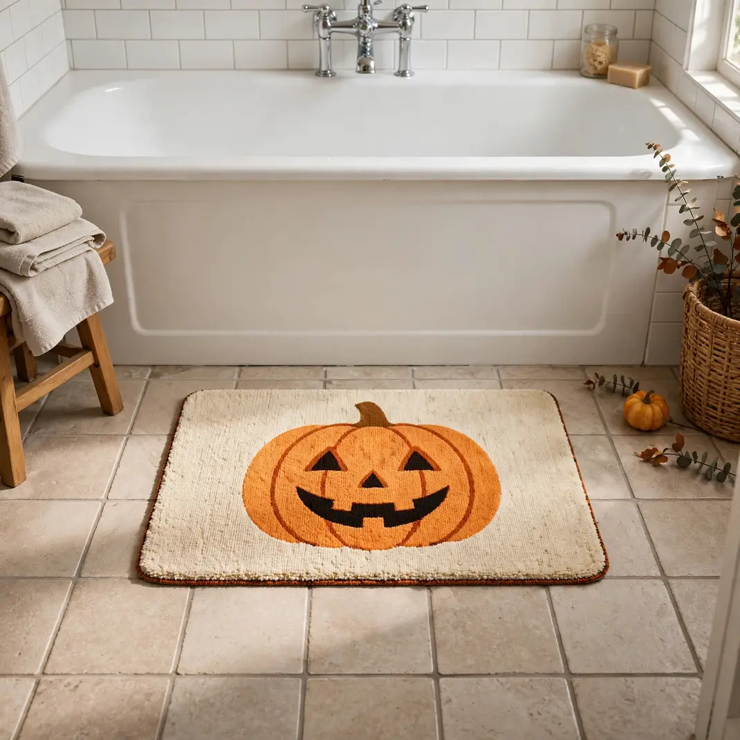 Design 14 Line The Bath Mat With Pumpkin Feet