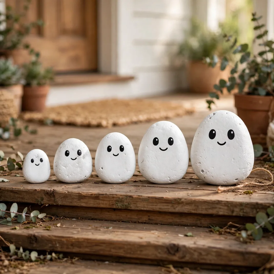 Design 14 Paint A Rock Ghost Family