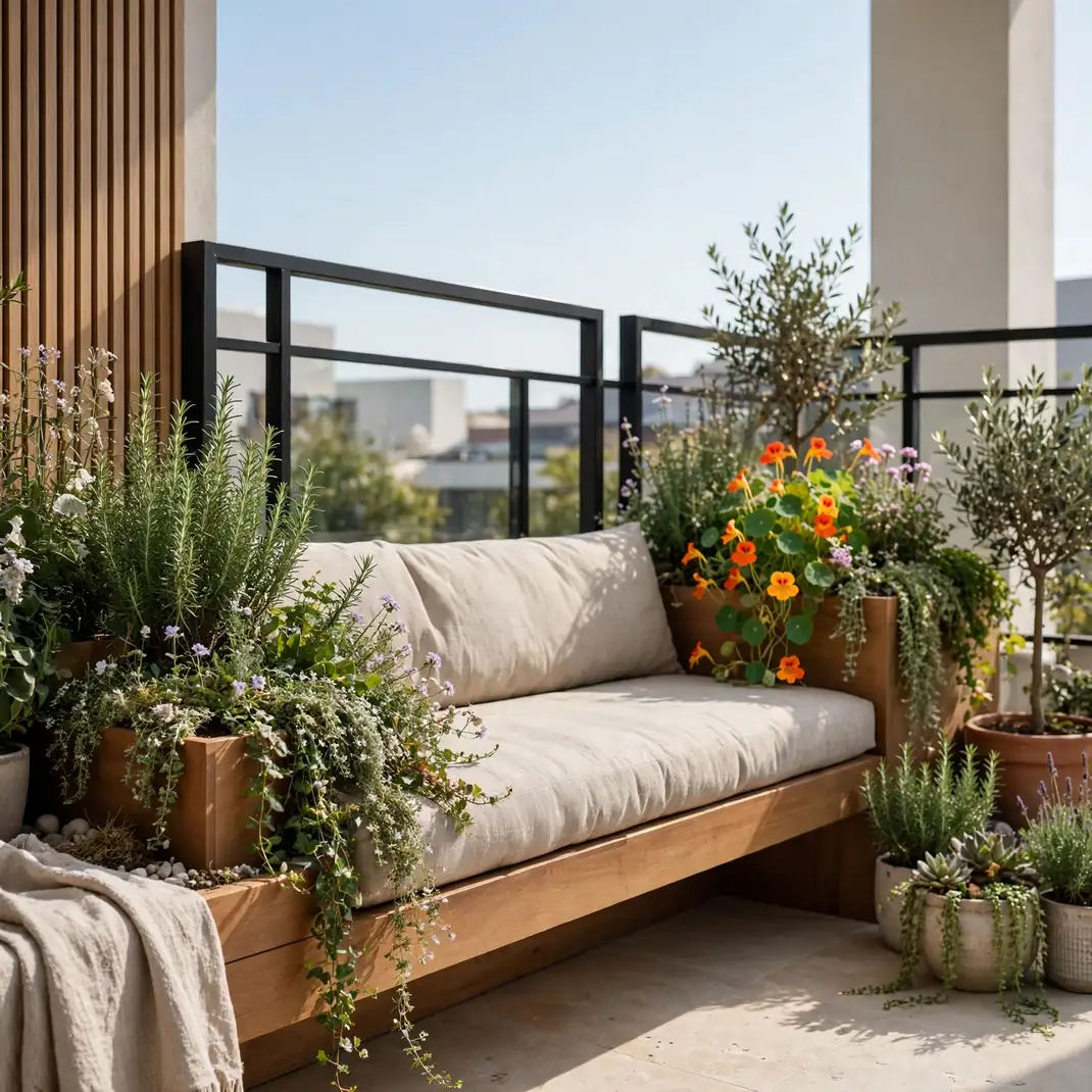 Design 15 Bench With Built In Planters
