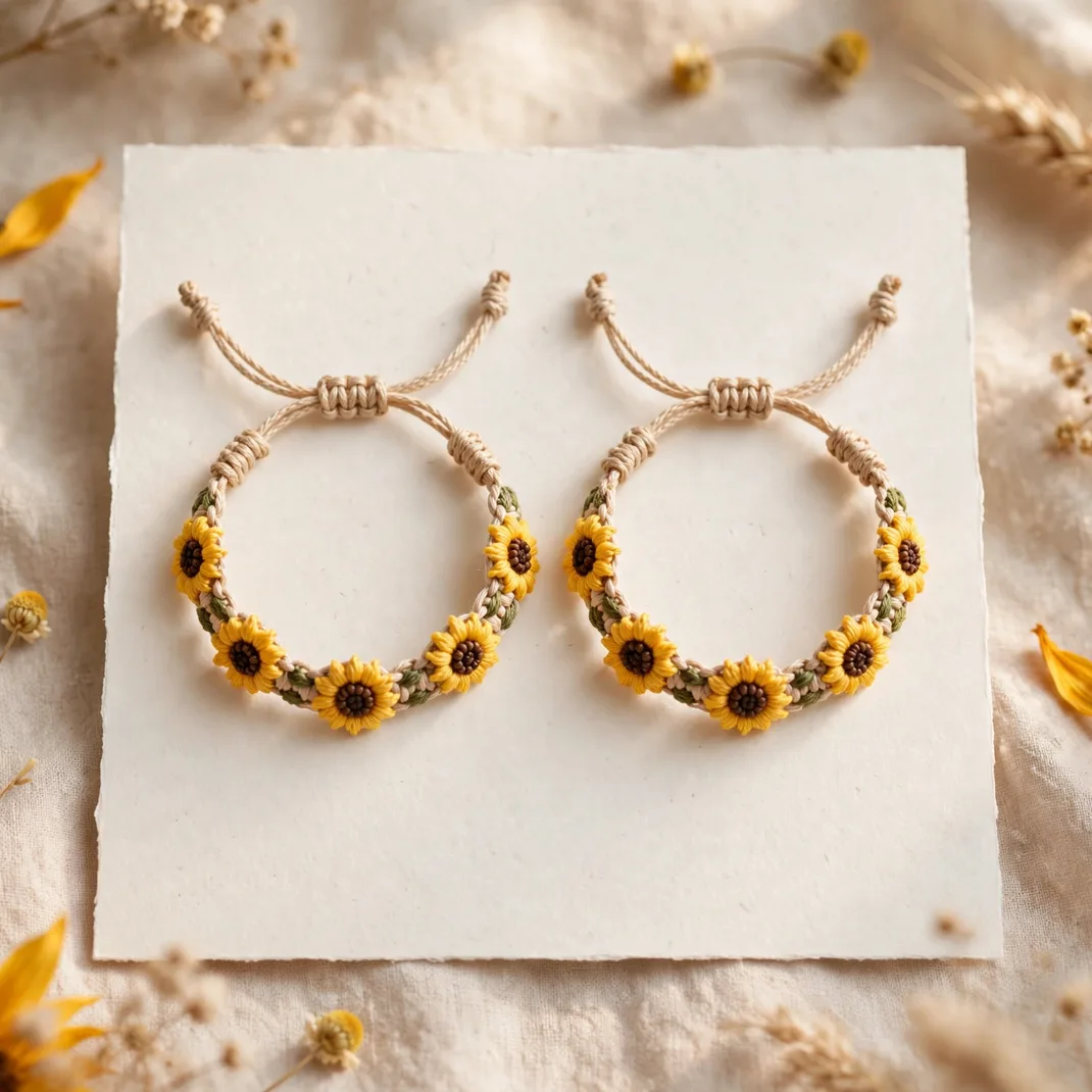 Design 15 Sunflower Friendship Bracelet Duo
