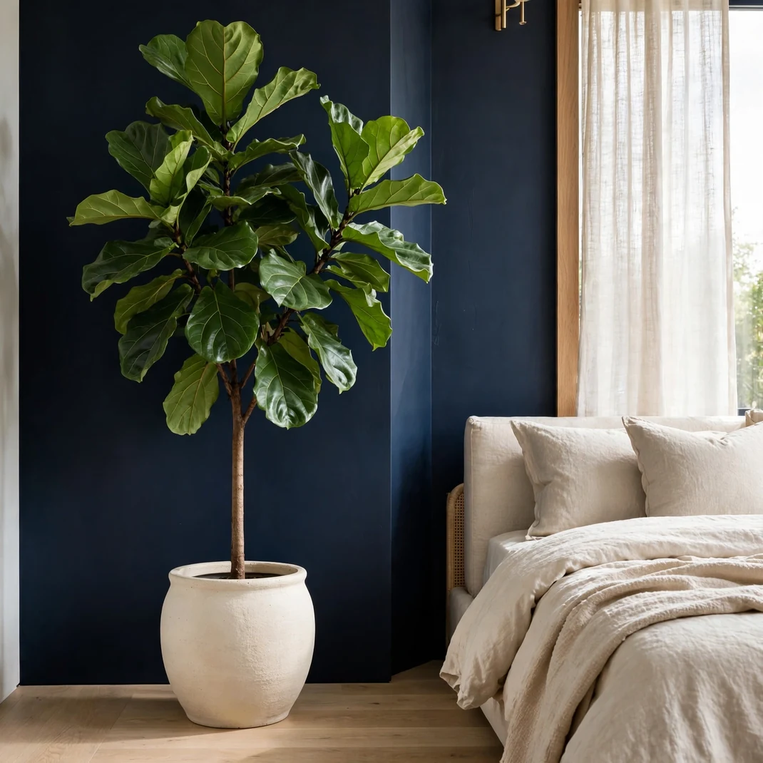 Design 15 Tall Greenery Against Dark Walls