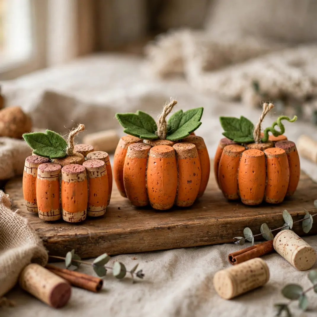 Design 16 Glue Wine Cork Mini Pumpkins