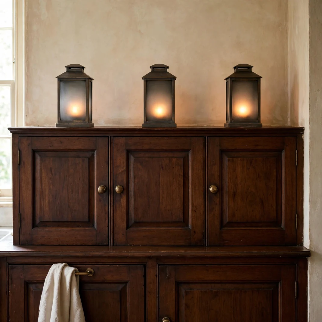 Design 16 March Smoky Lanterns Along A Short Cabinet Run