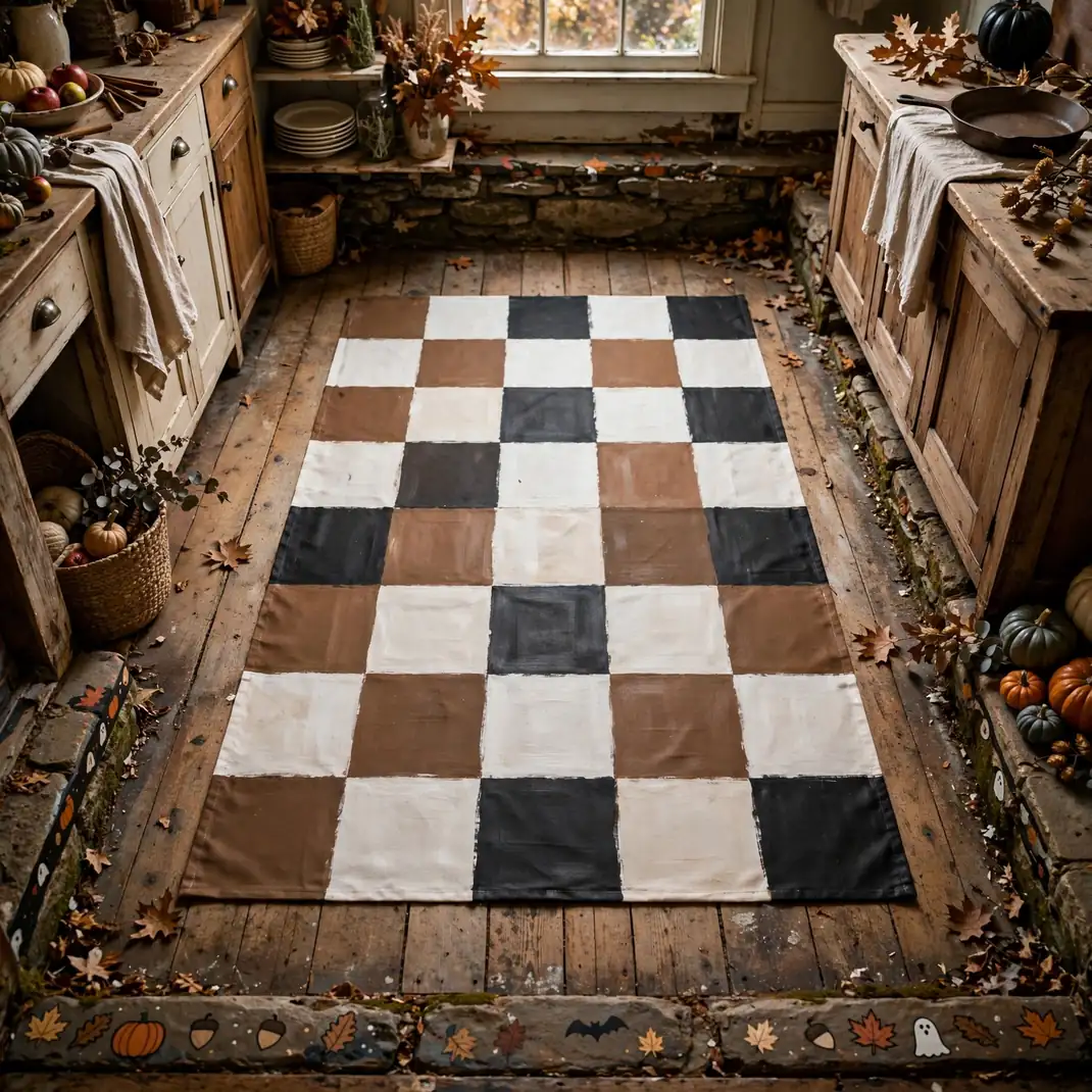 Design 16 Paint A Reversible Harvest Floor Cloth