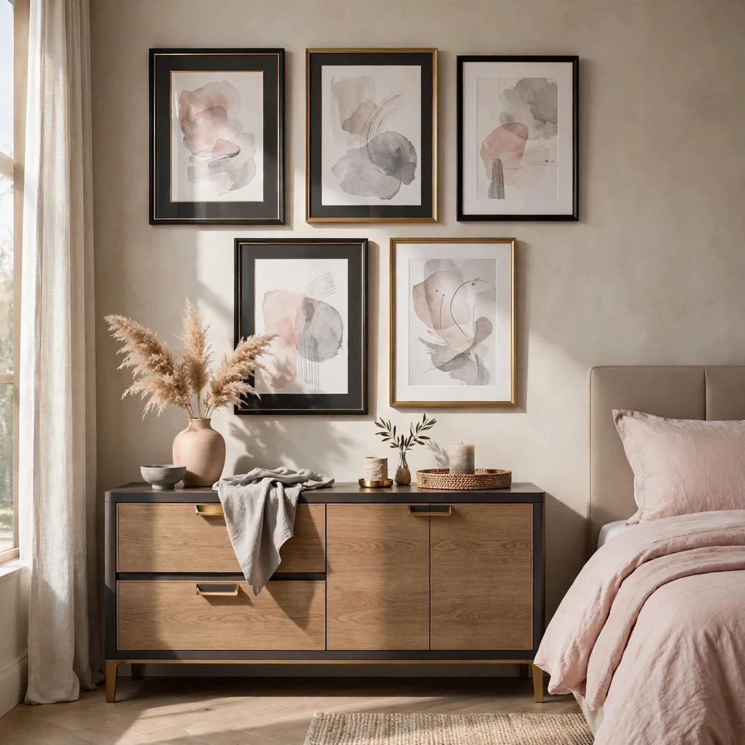 Design 16 Pink And Grey Gallery Wall