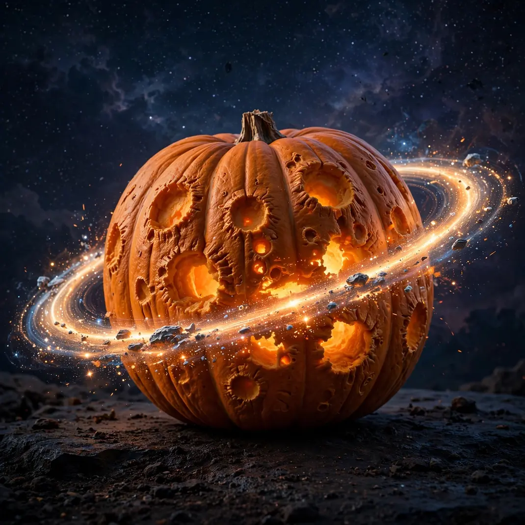 Design 16 Saturn Planet Pumpkin